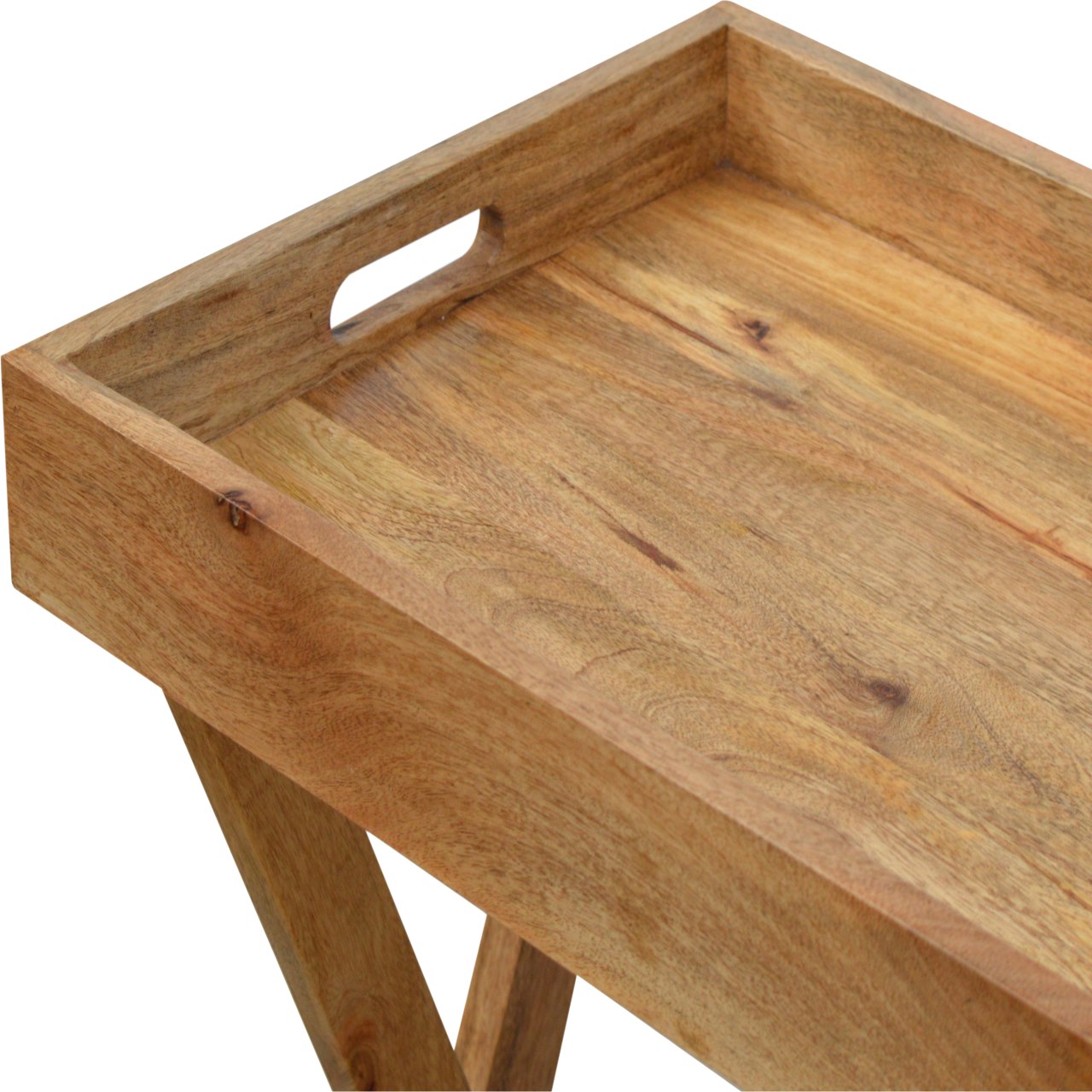 Foldable Butler Tray Accent Piece | Oak Mango Wood