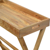 Foldable Butler Tray Accent Piece | Oak Mango Wood