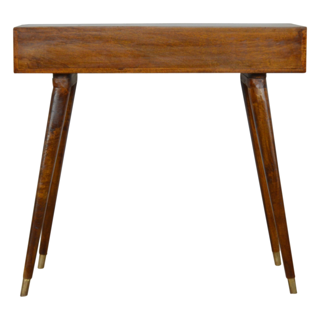 Sunrise Gold Carved Writing Desk | Chestnut Mango Wood Hand-Carved