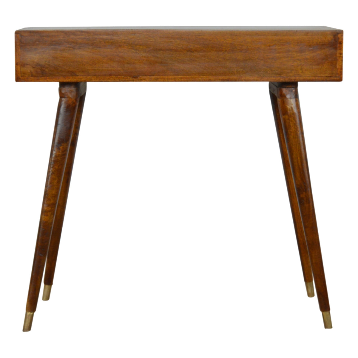 Sunrise Gold Carved Writing Desk | Chestnut Mango Wood Hand-Carved