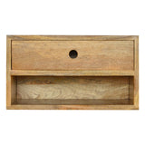 Solid Wood Wall Mounted Bedside Table | Oak-Ish Mango Wood Wall-Mounted