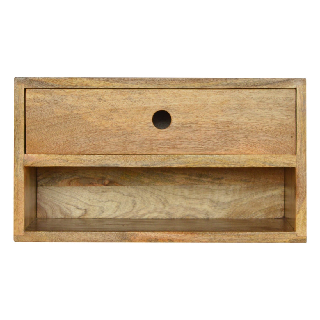 Solid Wood Wall Mounted Bedside Table | Oak-Ish Mango Wood Wall-Mounted