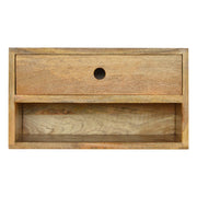 Solid Wood Wall Mounted Bedside Table | Oak-Ish Mango Wood Wall-Mounted