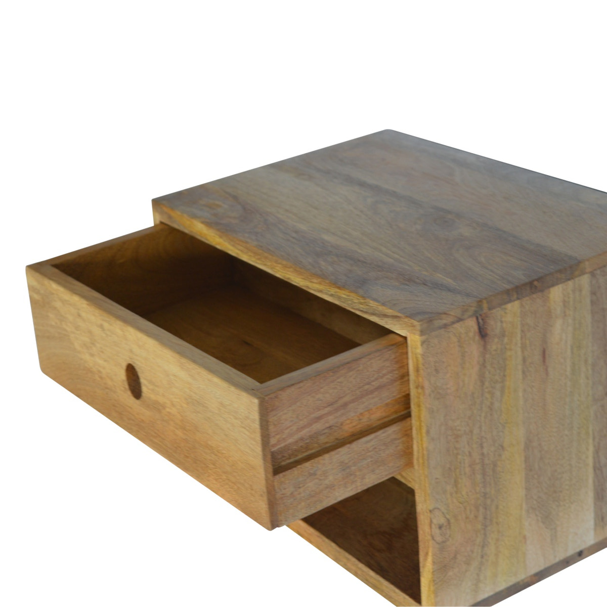 Solid Wood Wall Mounted Bedside Table | Oak-Ish Mango Wood Wall-Mounted