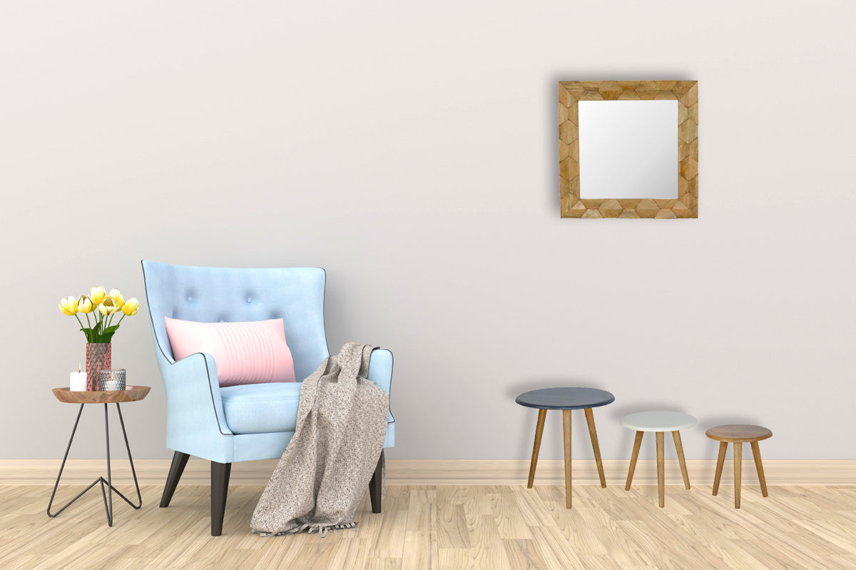 Multi Nordic Stool Set of 3 Footstool