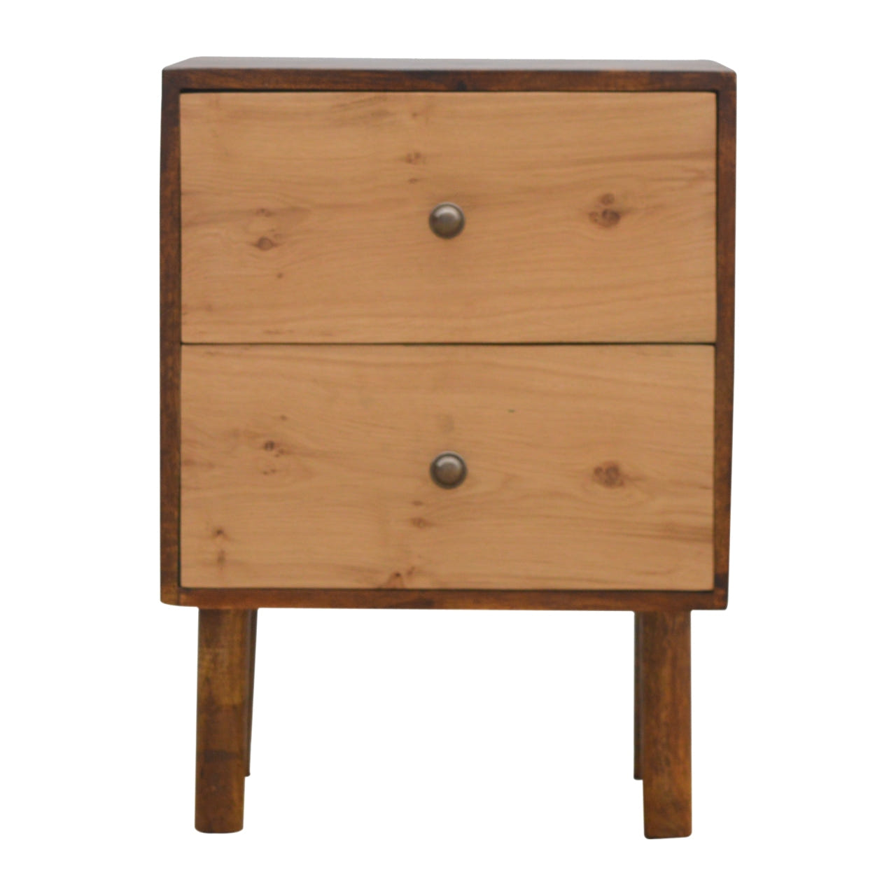 Oak Front 2-Drawer Bedside Table | Chestnut Mango Wood