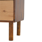 Oak Front 2 Drawer Bedside