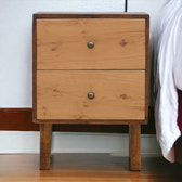 Oak Front 2 Drawer Bedside