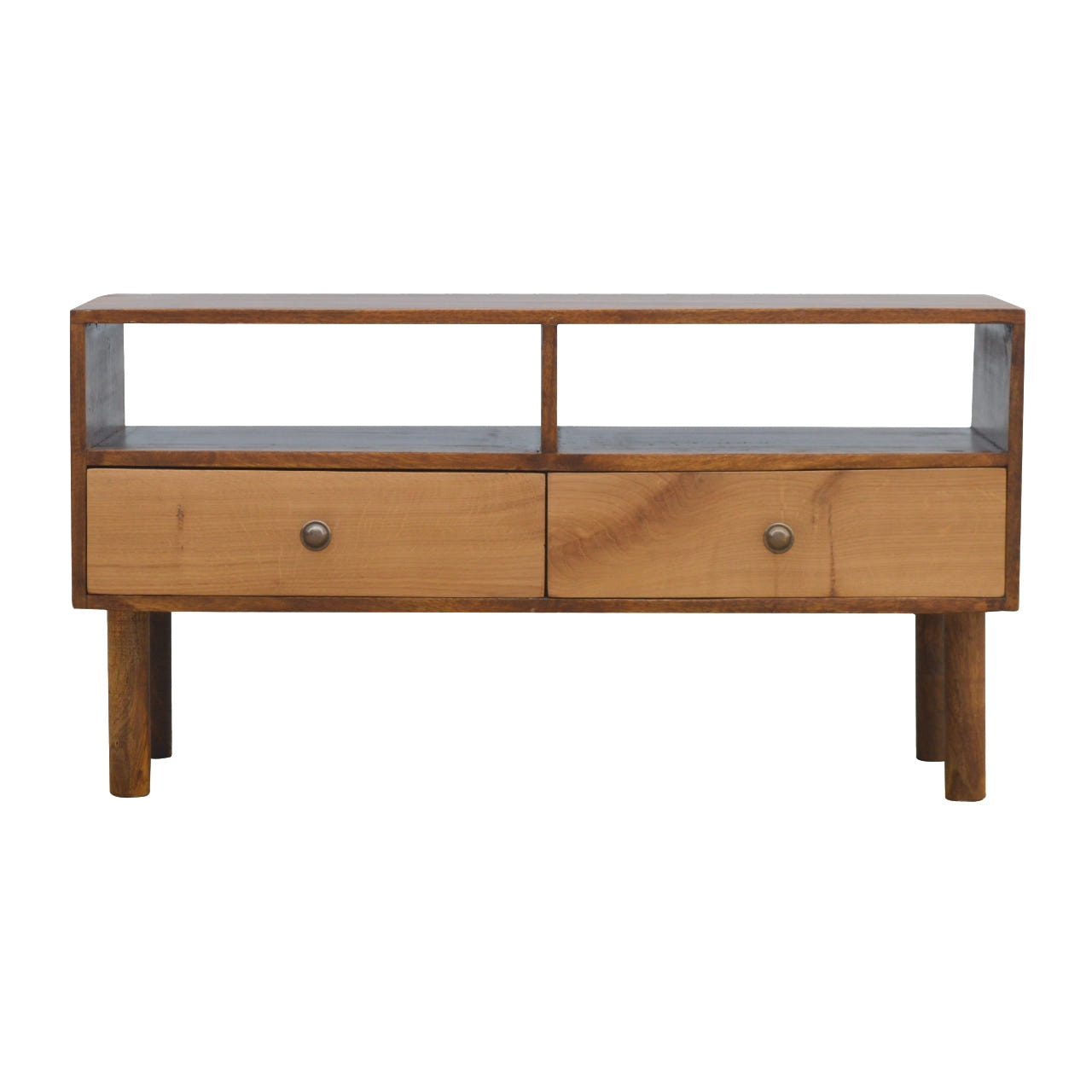 Oak Front TV Media Unit | Chestnut Solid Mango Wood