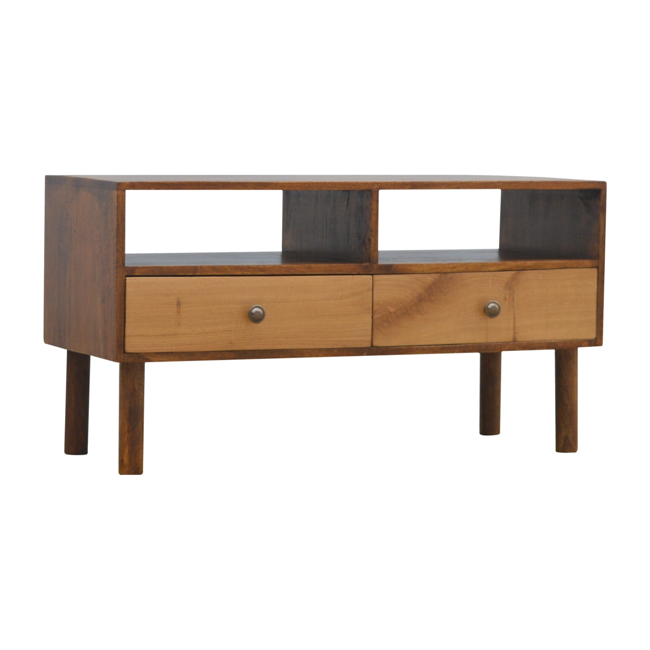 Oak Front TV Media Unit | Chestnut Solid Mango Wood