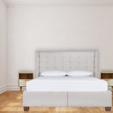 White Envelope Bedside Table | Oak-Ish Solid Mango Wood