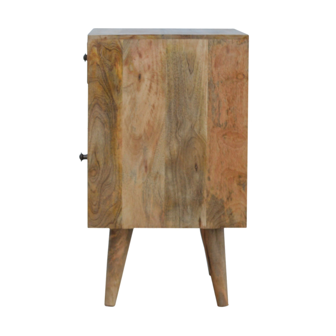 Ratten Door Front Bedside Table | Oak Mango Wood