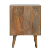 Ratten Door Front Bedside Table | Oak Mango Wood