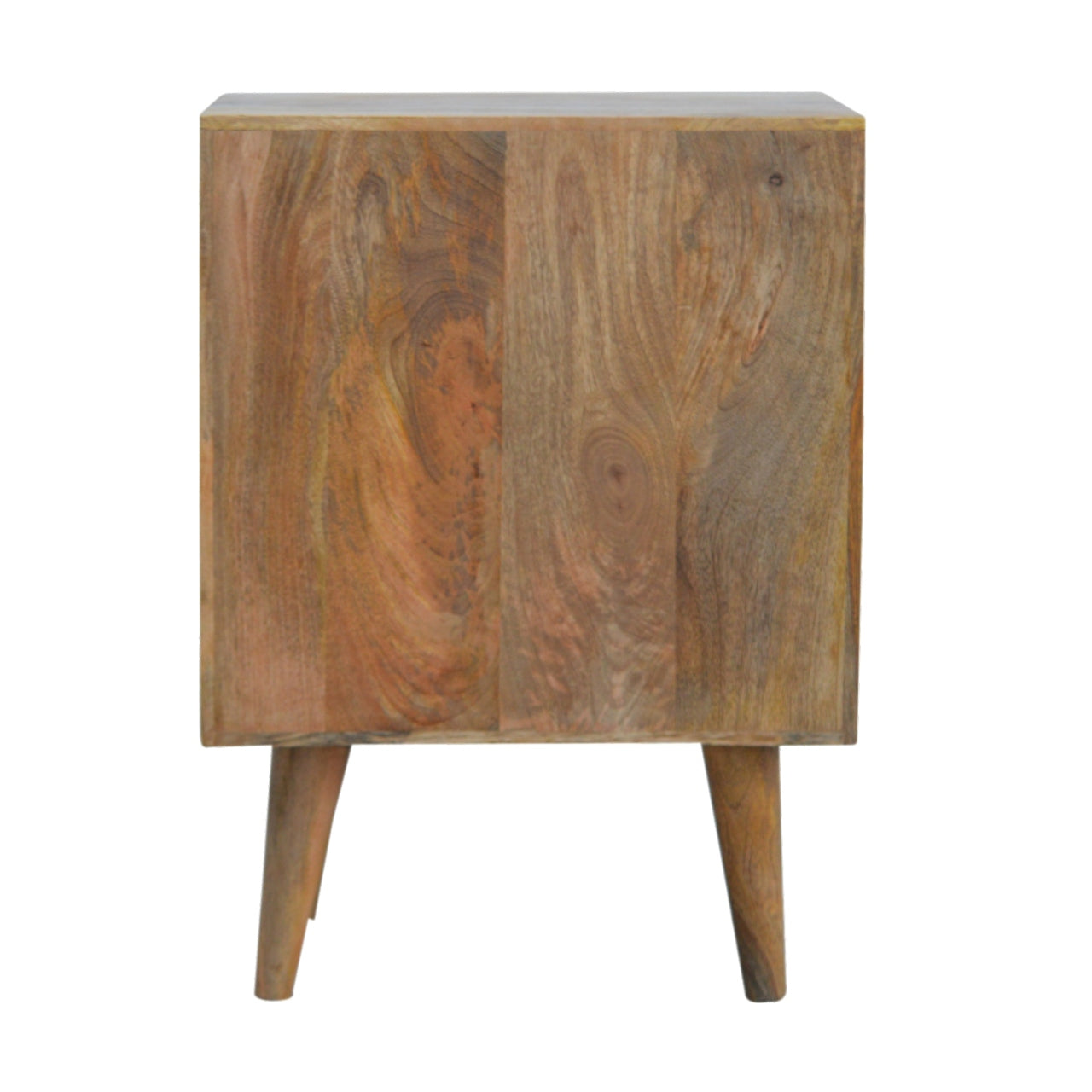 Ratten Door Front Bedside Table | Oak Mango Wood