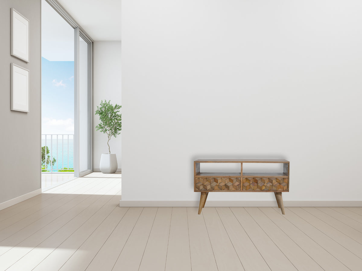 Cube Carved TV Unit