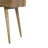 Cube Carved Writing Desk | Oak Mango Wood Hand-Carved