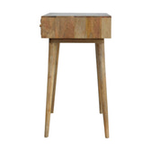 Cube Carved Writing Desk | Oak Mango Wood Hand-Carved