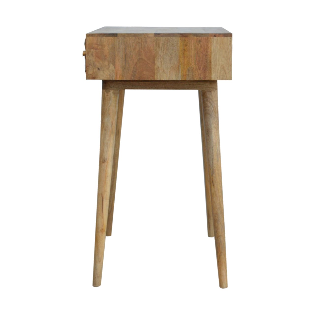 Cube Carved Writing Desk | Oak Mango Wood Hand-Carved