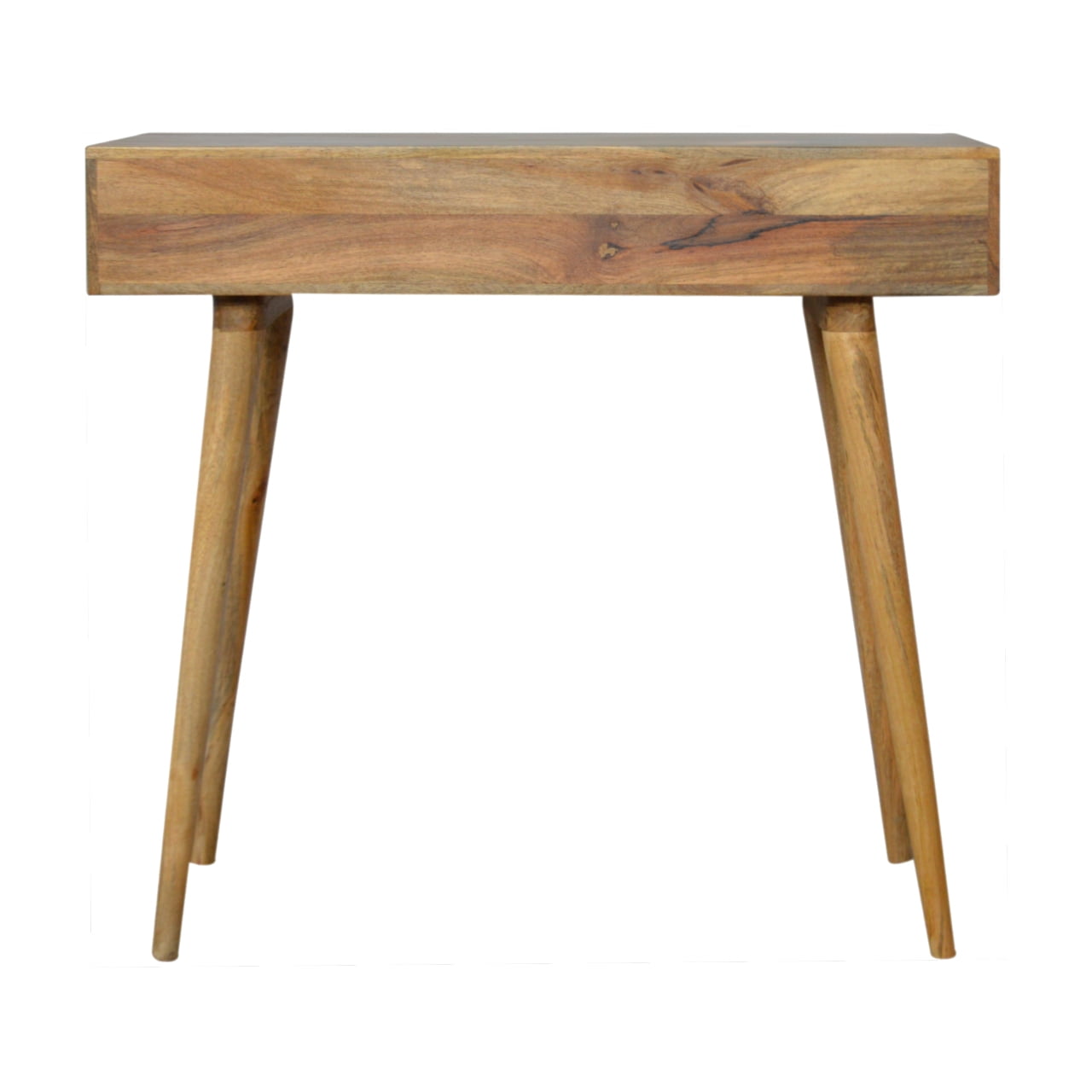 Cube Carved Writing Desk | Oak Mango Wood Hand-Carved