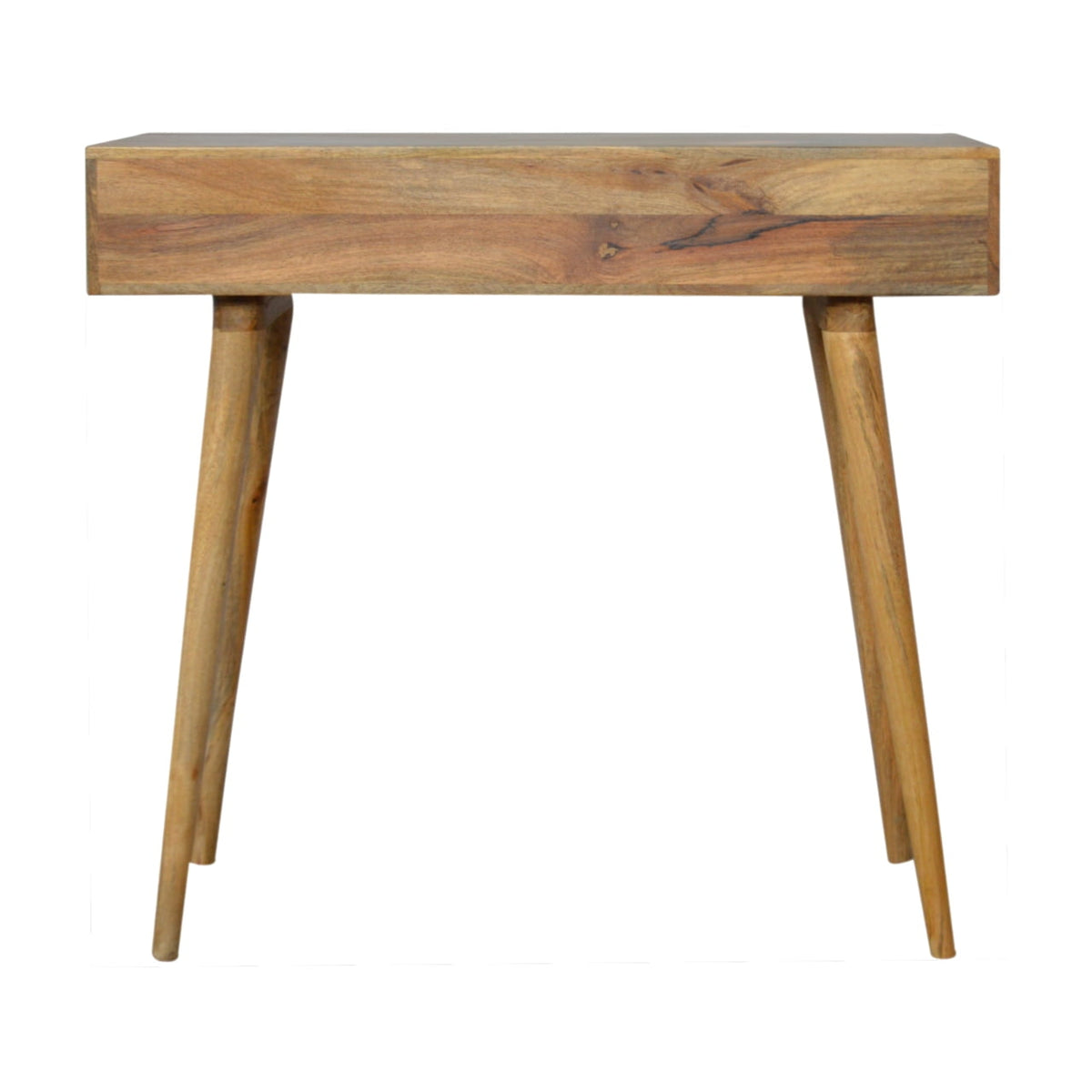Cube Carved Writing Desk | Oak Mango Wood Hand-Carved