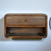 Chestnut Curve Floating Bedside Table | Wall-Mounted