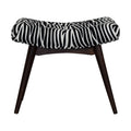 Zebra Print Curved Bench | Cotton Velvet