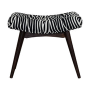 Zebra Print Curved Bench | Cotton Velvet