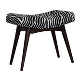 Zebra Print Curved Bench | Cotton Velvet