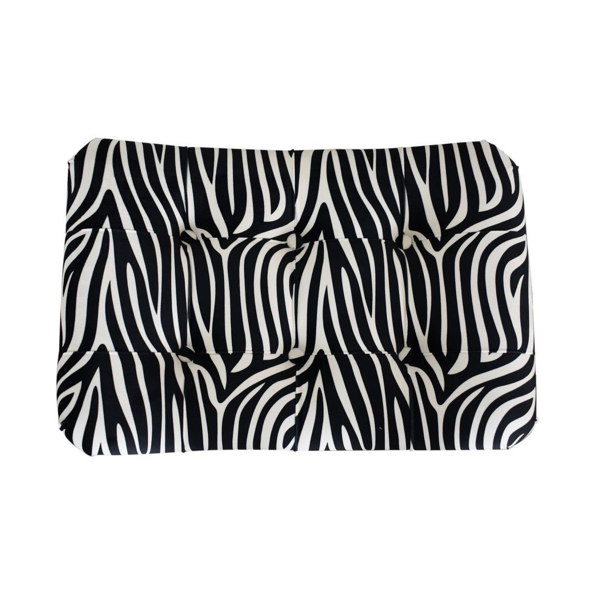 Zebra Print Curved Bench | Cotton Velvet