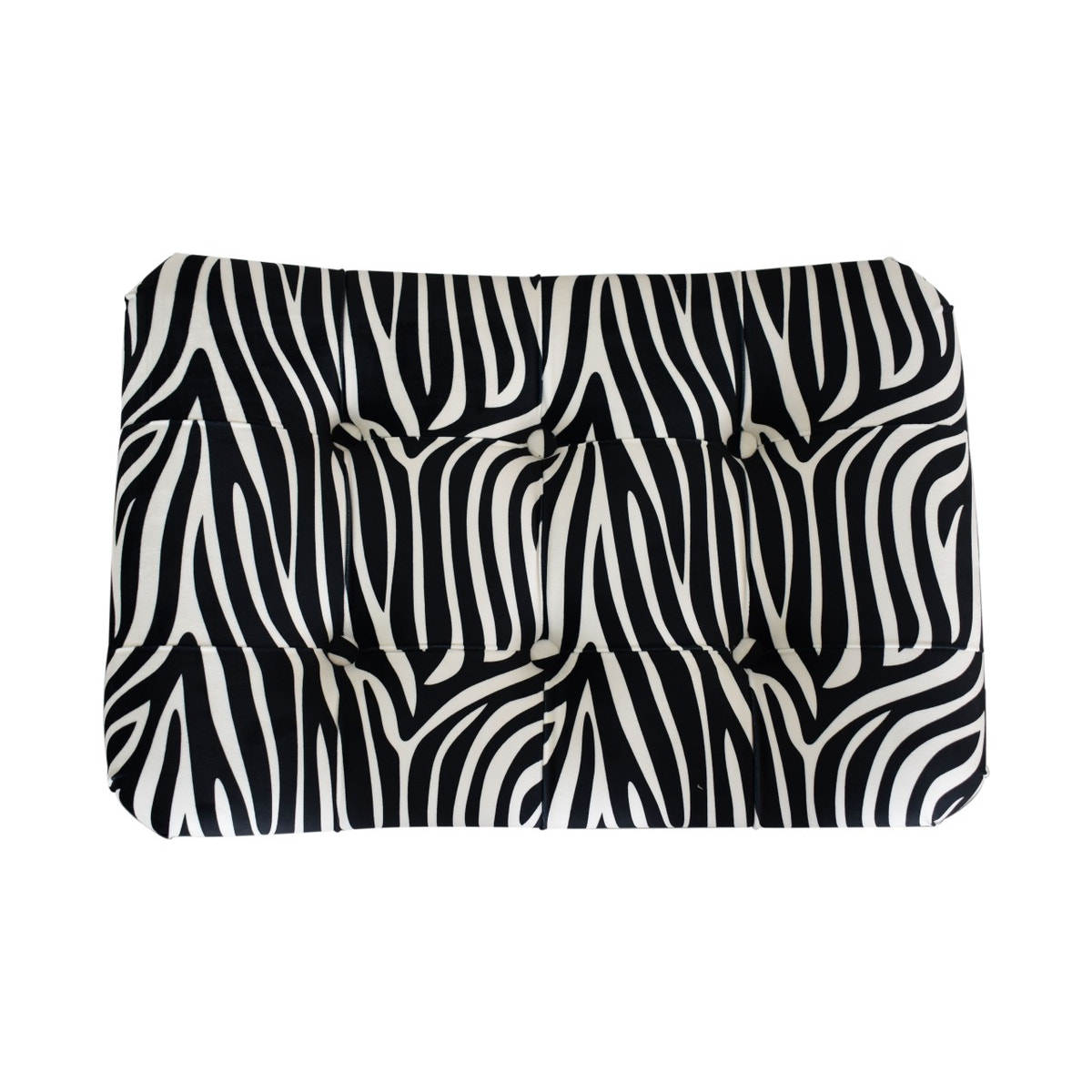 Zebra Print Curved Bench | Cotton Velvet