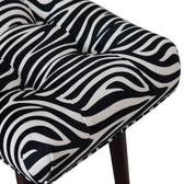 Zebra Print Curved Bench | Cotton Velvet