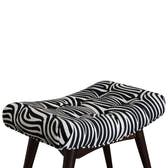 Zebra Print Curved Bench | Cotton Velvet