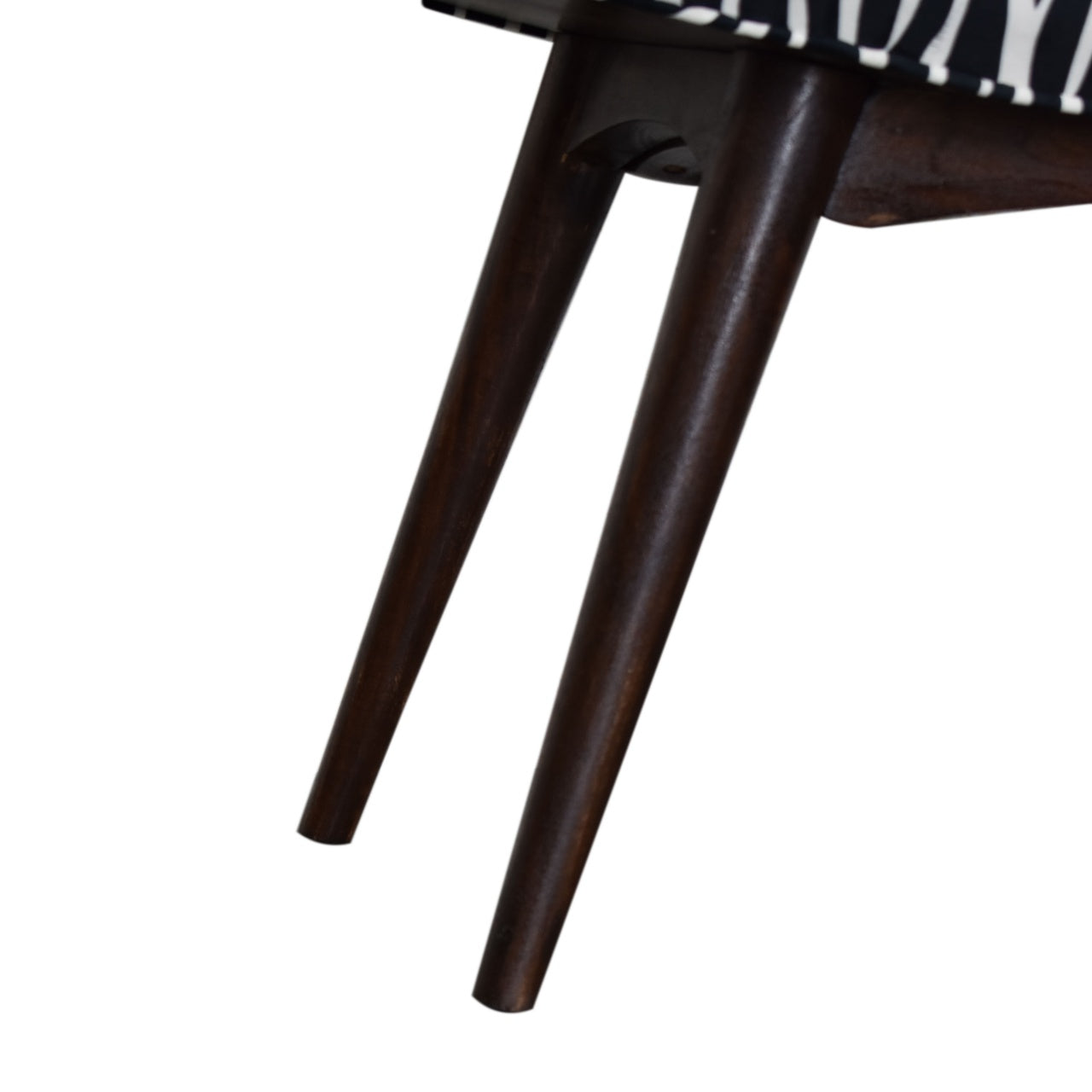 Zebra Print Curved Bench | Cotton Velvet