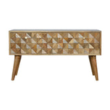 Oak-ish Diamond Bench | Hand-Carved