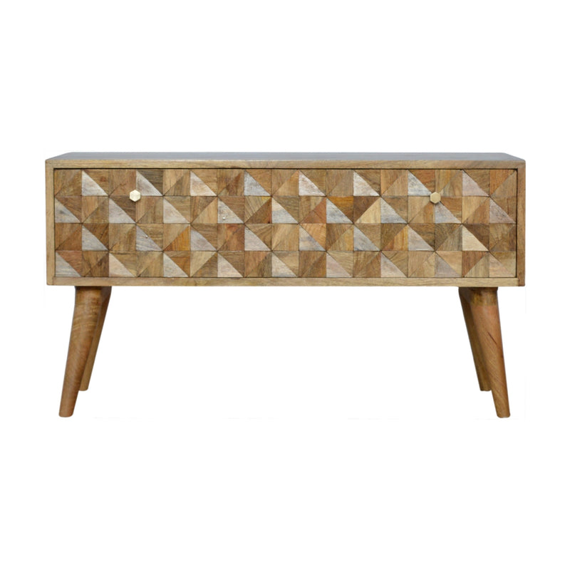 Oak-ish Diamond Bench | Hand-Carved