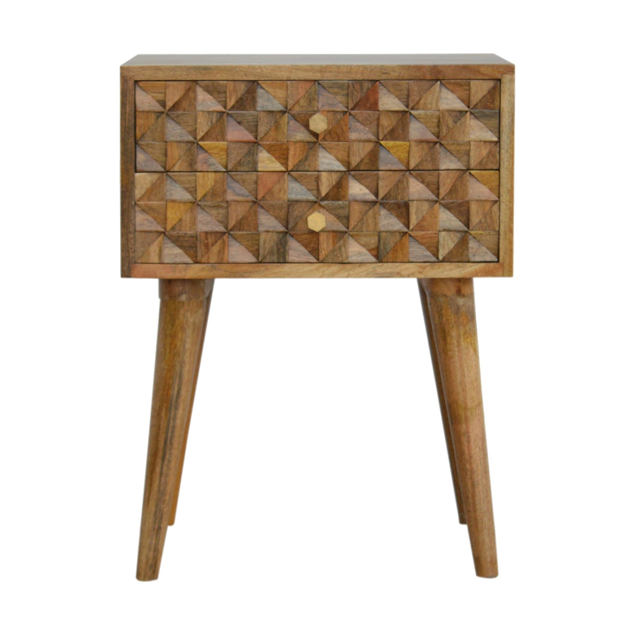Diamond Carve 2-Drawer Bedside Table