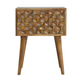 Diamond Carve 2 Drawer Bedside
