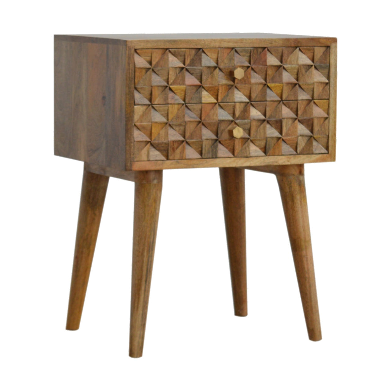 Diamond Carve 2-Drawer Bedside Table