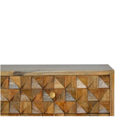 Diamond Carved Oak-ish Media Unit