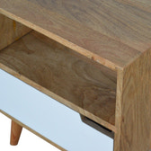 Open Slot White Painted Bedside Table