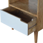 Open Slot White Painted Bedside Table