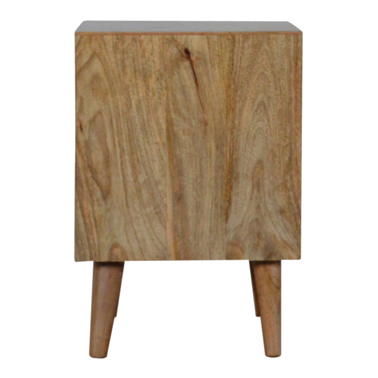 Open Slot White Painted Bedside Table