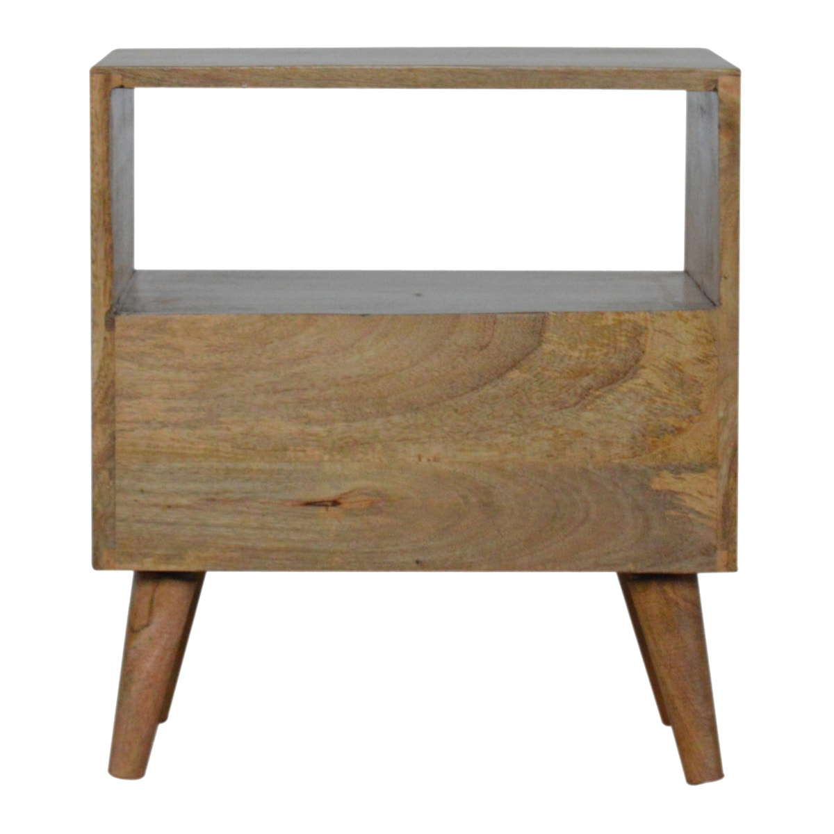 Open Slot White Painted Bedside Table