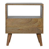 Open Slot White Painted Bedside Table