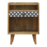 District Diamond Bedside Table | Oak Solid Mango Wood