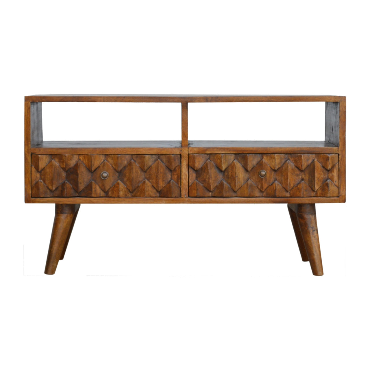 Chestnut Pineapple Carve Chest of Drawers | Hand-Carved