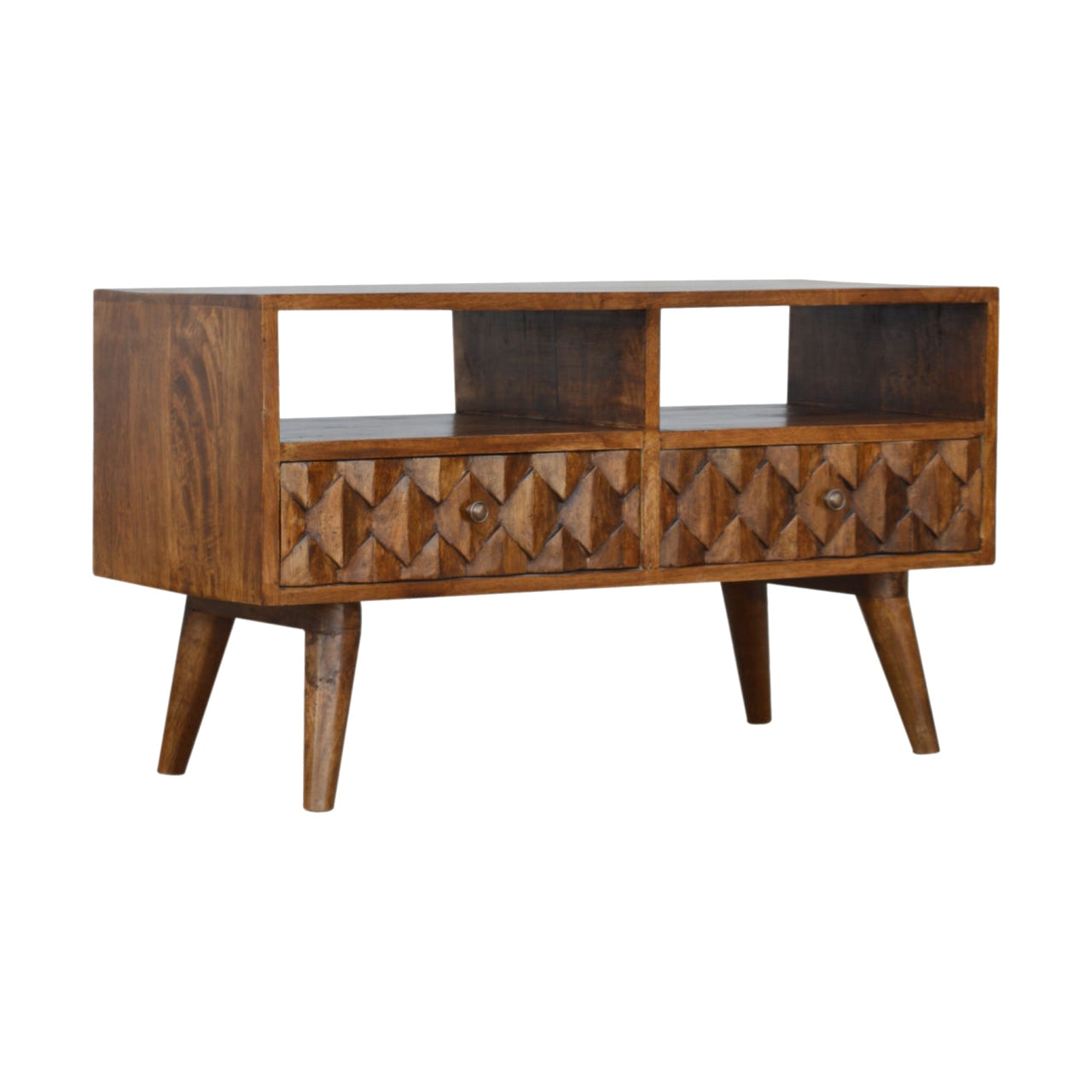 Chestnut Pineapple Carve Chest of Drawers | Hand-Carved