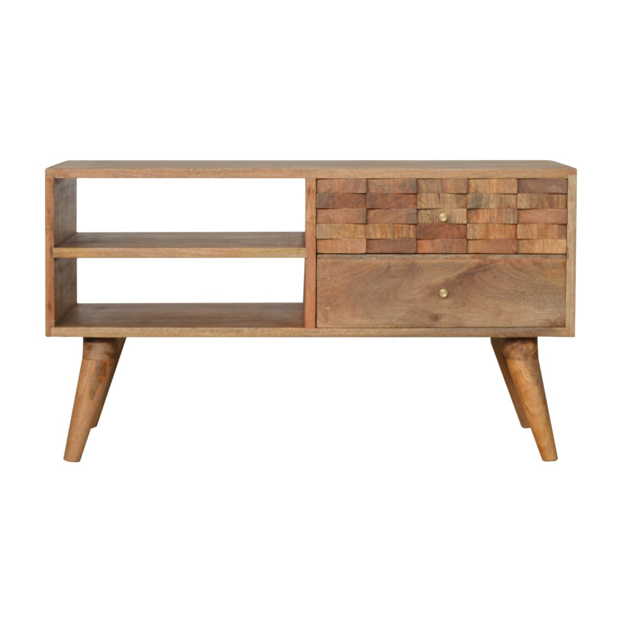Tile Carved TV Media Unit | Hand-Carved