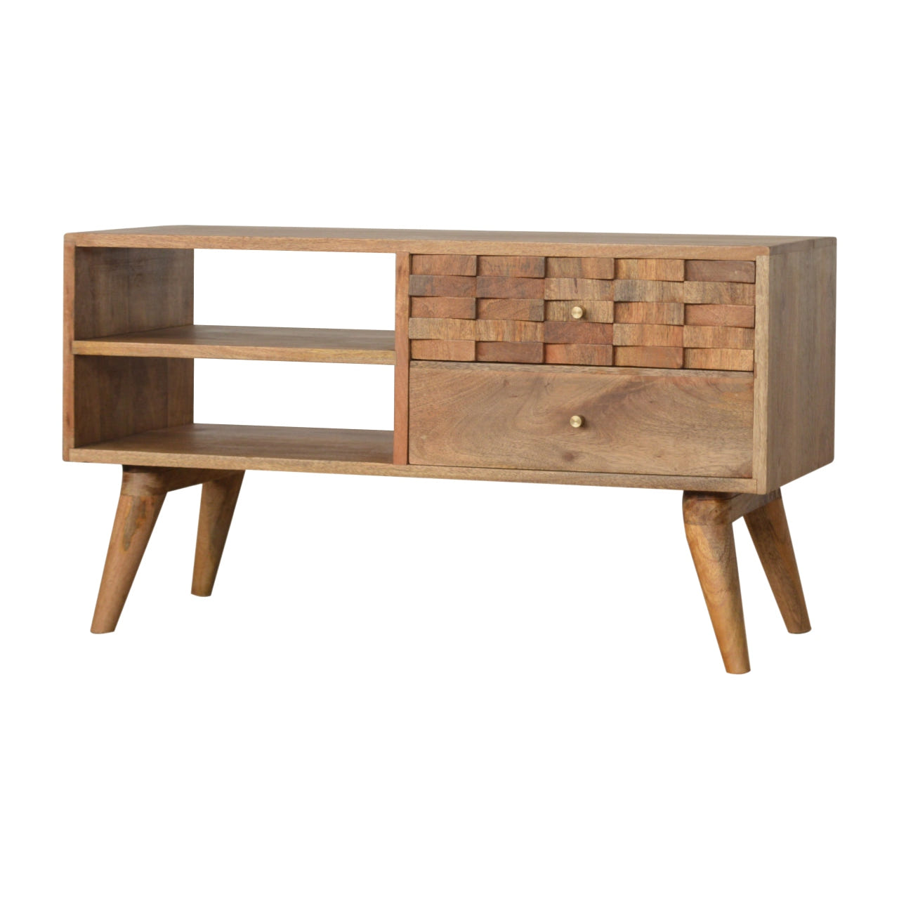 Tile Carved TV Media Unit | Hand-Carved