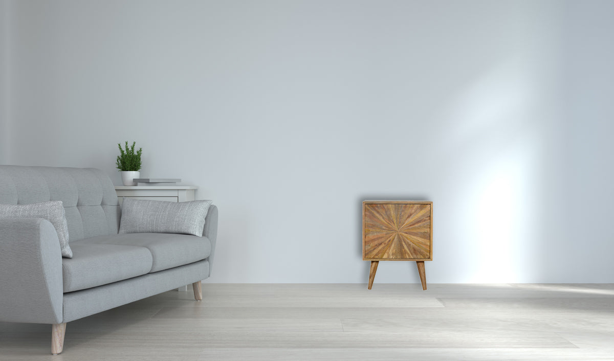 Sunrise Door Bedside Table | Oak Solid Mango Wood